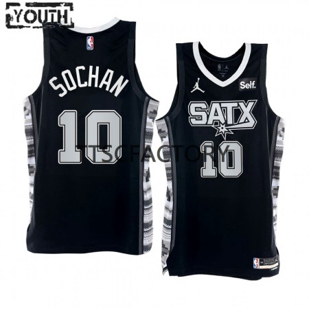 Maglia NBA San Antonio Spurs Jeremy Sochan 10 Nike 2022-23 Statement Edition Nero Swingman - Bambino